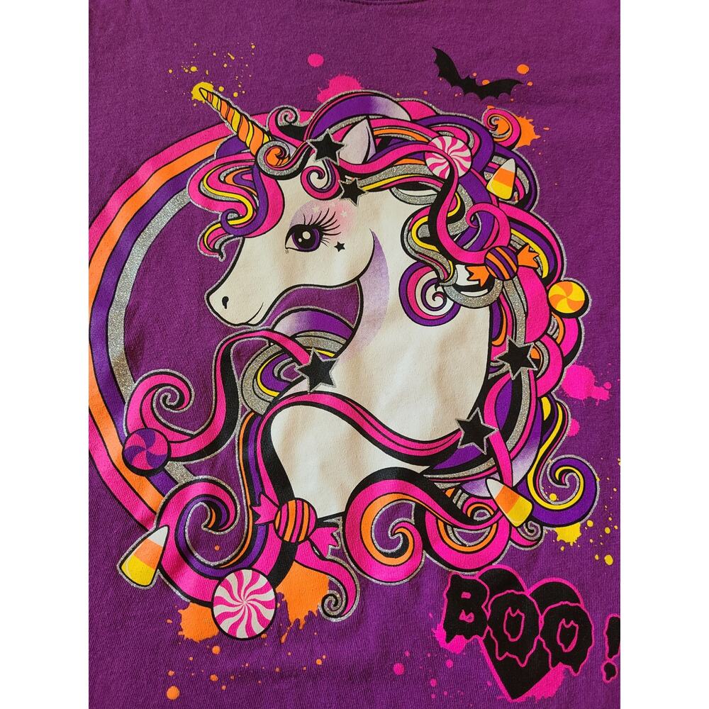 Purple Halloween Unicorn The Children's Place T-shirt size XL 14